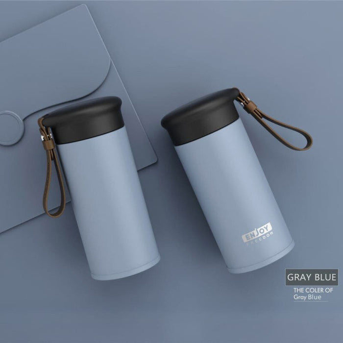 Small Portable Insulated Bottle With Leather Handle 304