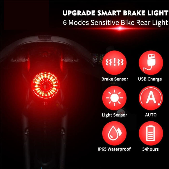 Smart Bicycle Flashlight Mtb Road Bike Rear Light Auto