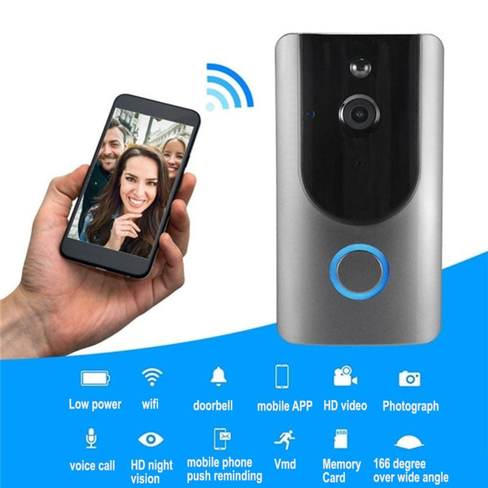 Smart Wireless Wi-fi Hd Video Doorbell For Home Security-