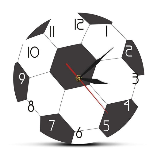 Soccer Ball Print Round Acrylic Wall Clock Silent Non