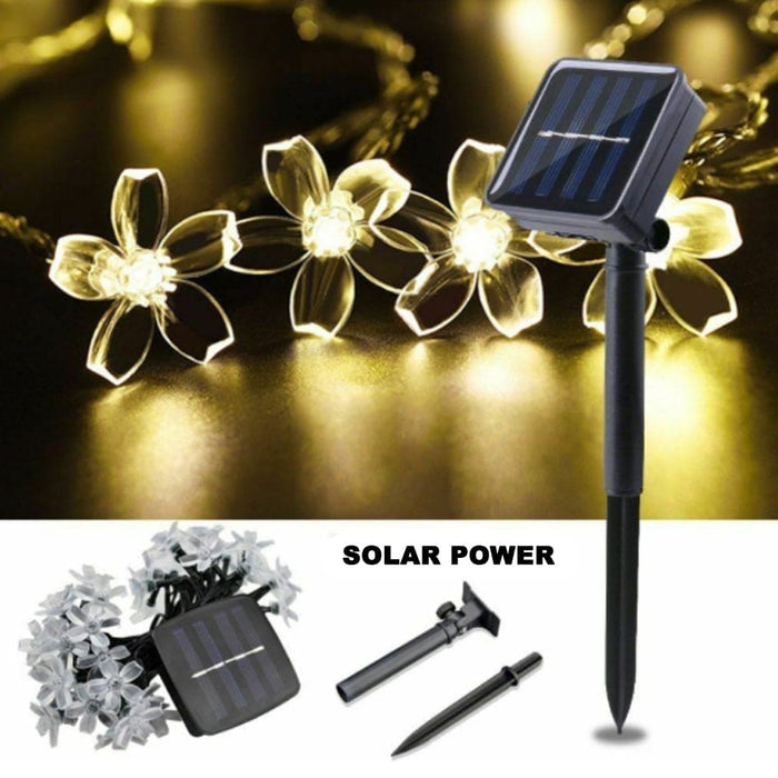 Solar Powered Flower String Lights Cherry Blossom Sakura