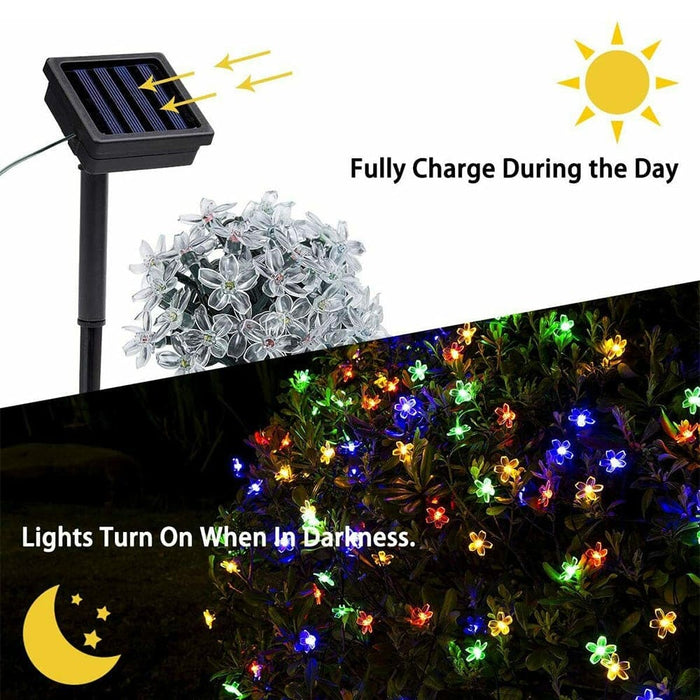 Solar Powered Flower String Lights Cherry Blossom Sakura