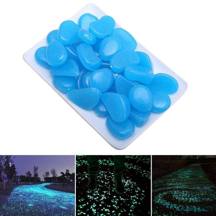 Vibe Geeks Solar Powered Glow In The Dark Garden Pebbles