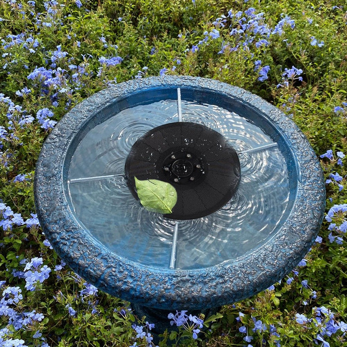 Solar Powered Water Fountain Pump With Decorative Led Lights