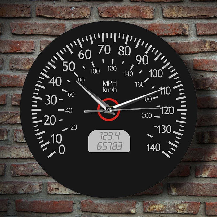 Speedometer Kilometers And Miles Printed Wall Clock Racing