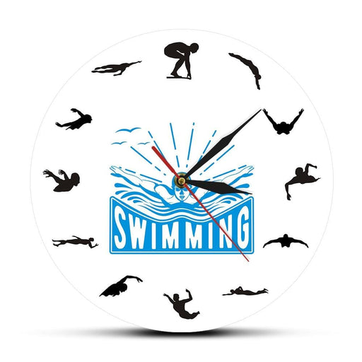 Sport Art Design Swimming Wall Clock Voyage Floating