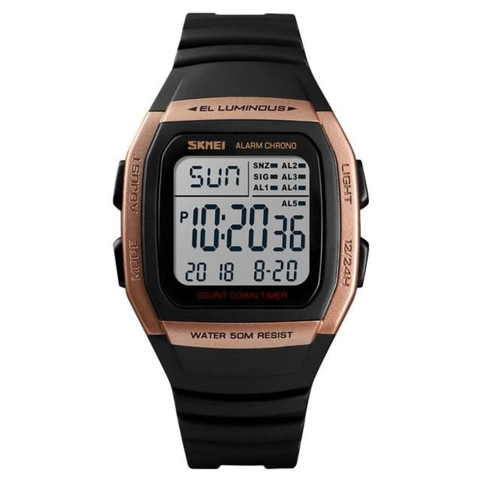 Square Digital Sport Alarm Chronograph Electronic Men