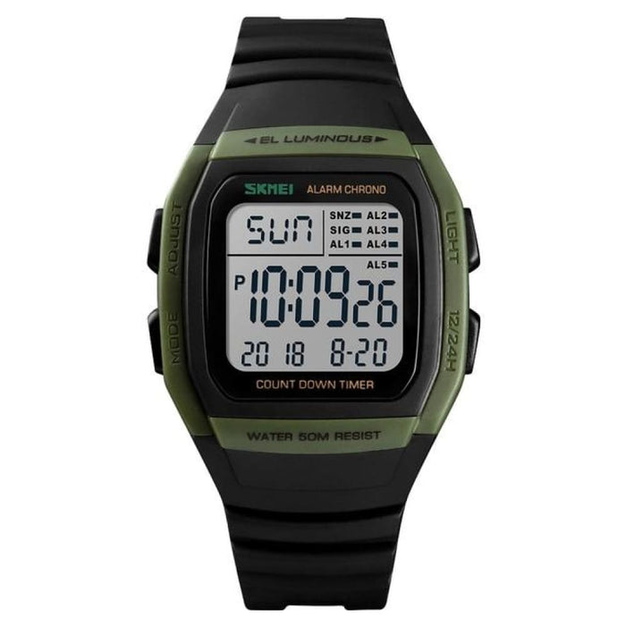 Square Digital Sport Alarm Chronograph Electronic Men