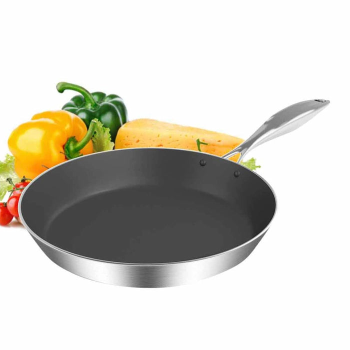 Stainless Steel Fry Pan 24cm 28cm Frying Induction Non Stick