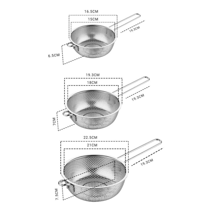 Stainless Steel Perforated Colander Fine Mesh Net Food