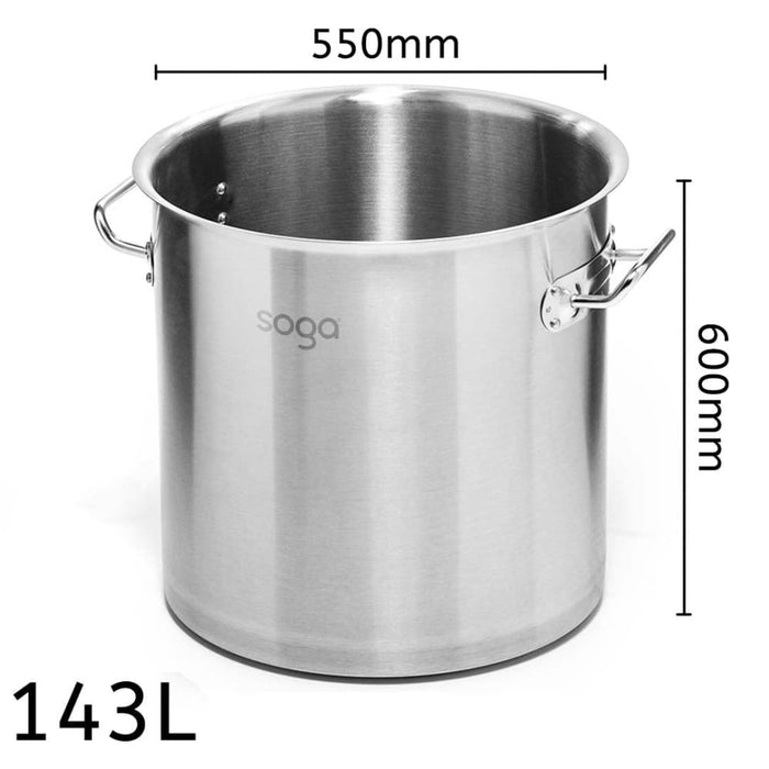 Stock Pot 143l Top Grade Thick Stainless Steel Stockpot 18