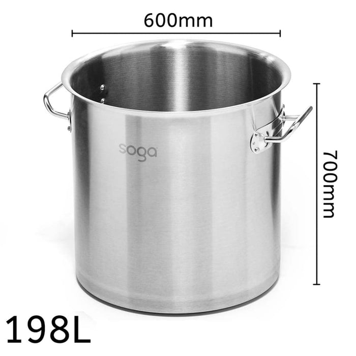 Stock Pot 198l Top Grade Thick Stainless Steel Stockpot 18
