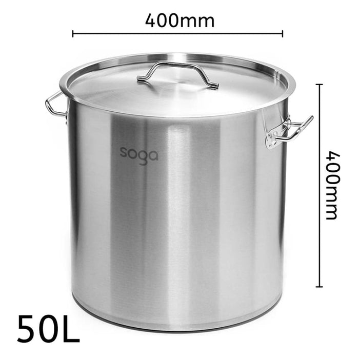 Stock Pot 50l Top Grade Thick Stainless Steel Stockpot 18 10