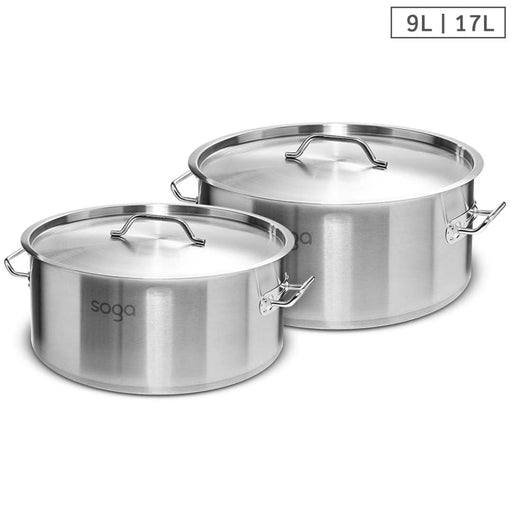 Stock Pot 9l 17l Top Grade Thick Stainless Steel Stockpot 18
