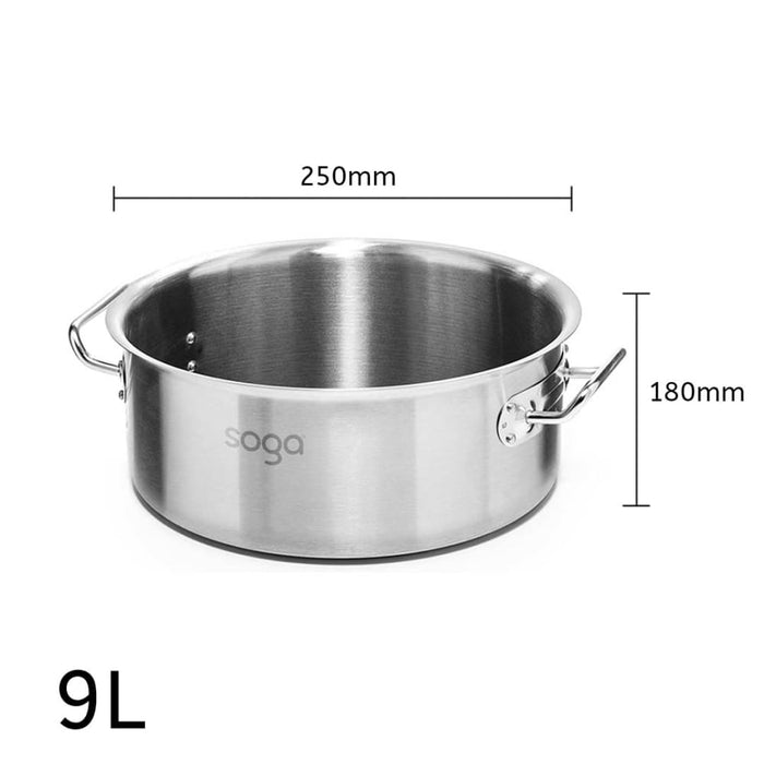 Stock Pot 9l Top Grade Thick Stainless Steel Stockpot 18 10