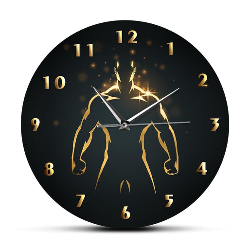 Strength Training Time Clock Sport Art Gym Wall Fitness Body