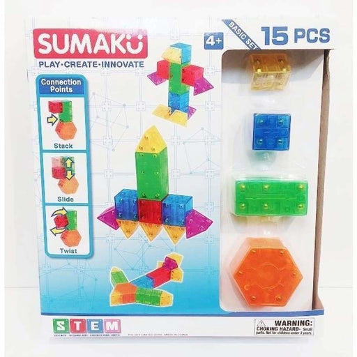 Sumaku Magnetic Construction Blocks Basic Set 15 Pcs