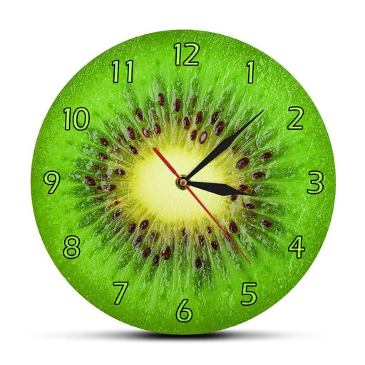 Summer Fruit Kiwi Designed Green Wall Clock Fresh Slice