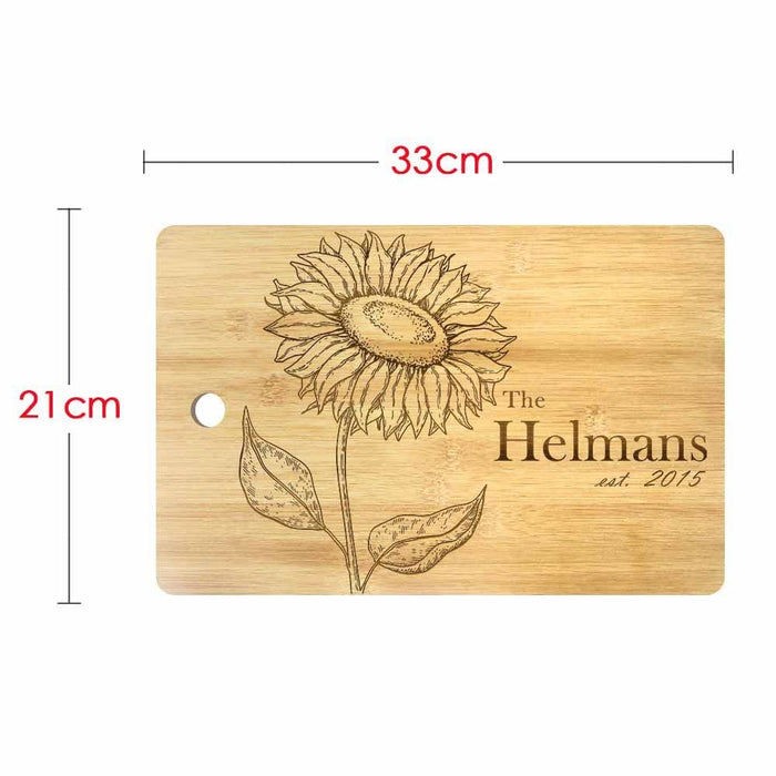 Sunflower Custom Name Cutting Board