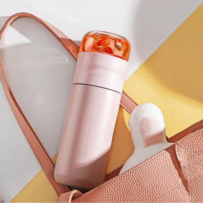 Tea Infuser Vacuum Flask 300ml Insulated Cup 316 Stainless