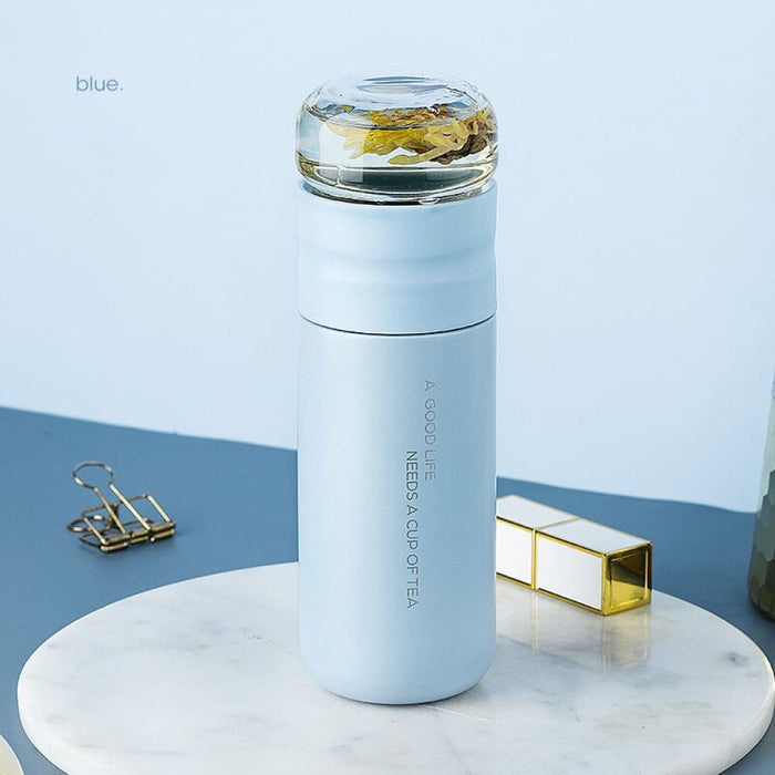 Tea Infuser Vacuum Flask 300ml Insulated Cup 316 Stainless