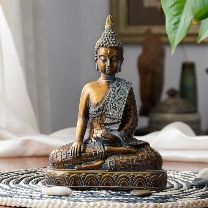 Thailand Buddha Statue Sculpture Office Desk Ornament