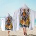 Tiger Fox Hooded Towel Watercolor Microfiber Bath With Hood