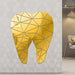 Tooth Shaped Acrylic Mirror Diy Stickers