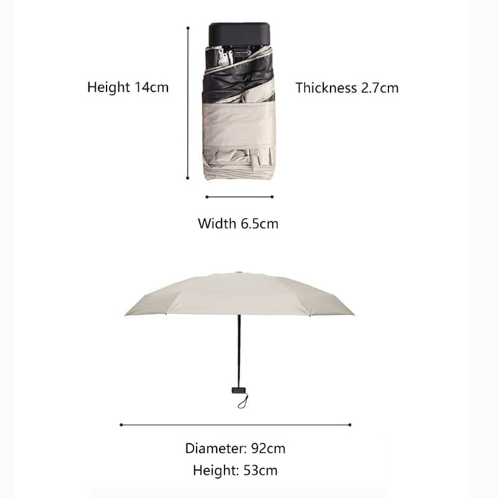 Ultralight Mini Flat Portable Six Folding Umbrella