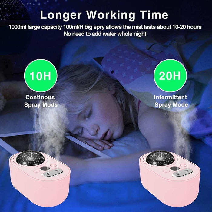 Ultrasonic Humidifier With Star Night Light Projector Cool