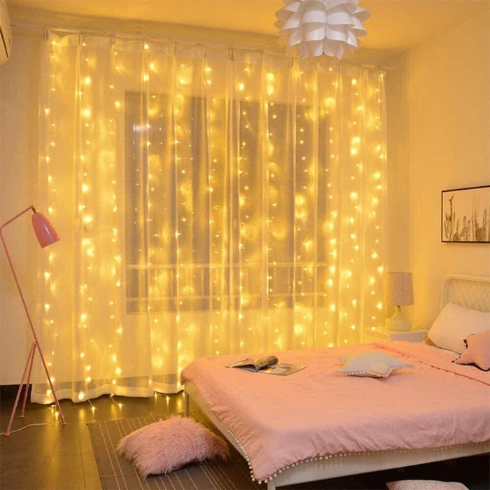 Usb Powered Remote Controlled Led Light Curtain With Hook-