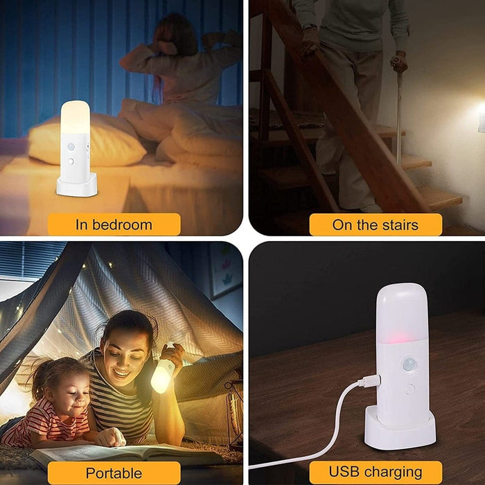 Usb Rechargeable Indoor Motion Sensor Sos Led Night Light