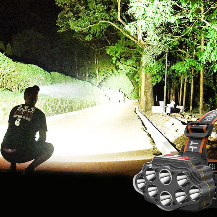 Usb Rechargeable Longshoot Led Head Lamp Camping Torch