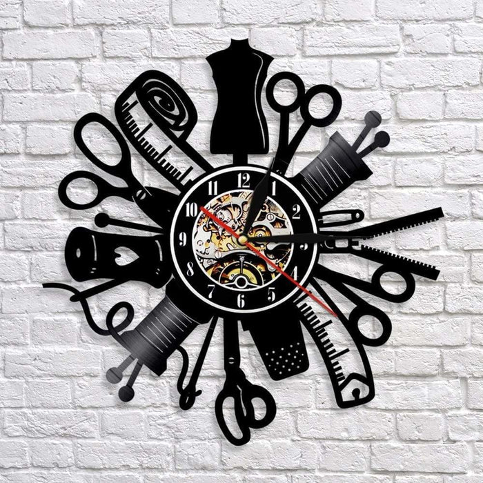 Vintage Sewing Machine Led Vinyl Record Wall Clock Quilting