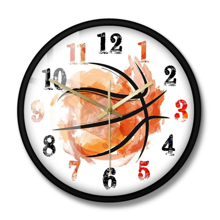 Watercolor Art Basketball Modern Wall Clock Splatter