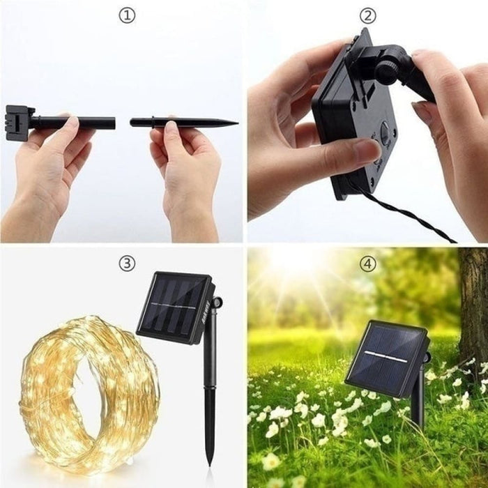 Vibe Geeks Waterproof Outdoor Solar Led Strip Mini String