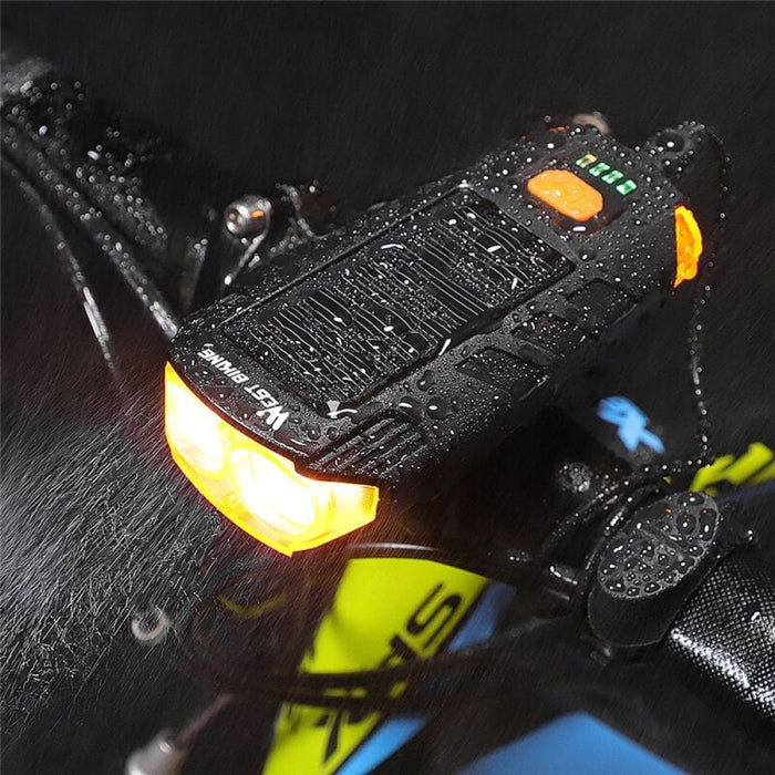 2000mah Solar Power Bicycle Light Usb Rechargeable Led