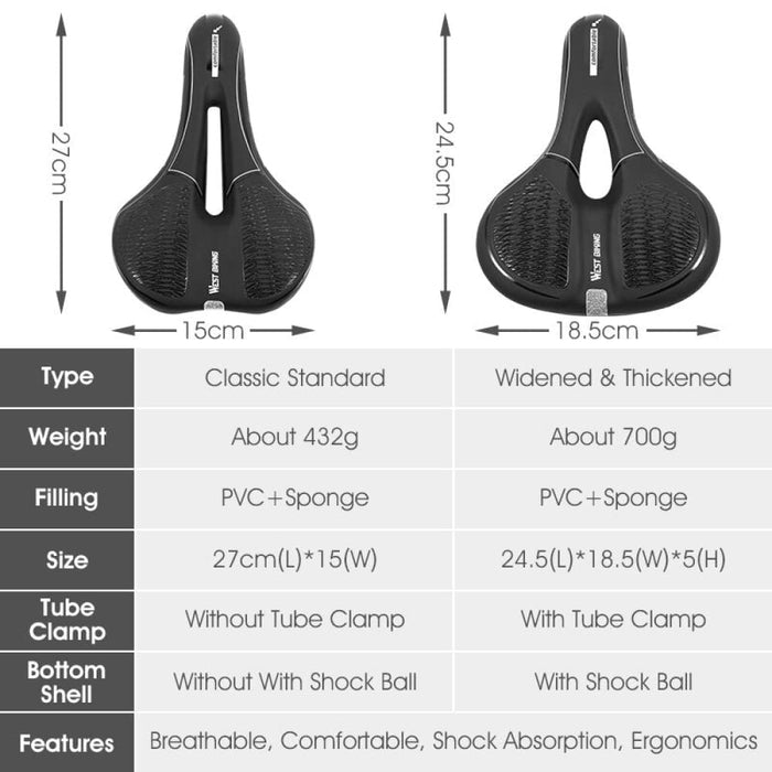 Bicycle Saddle mtb Bike Seat Waterproof Soft Cushion