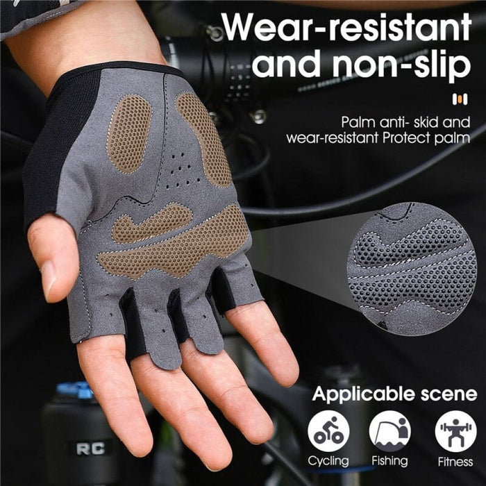 Half Finger Cycling Gloves Shockproof Wear Resistant