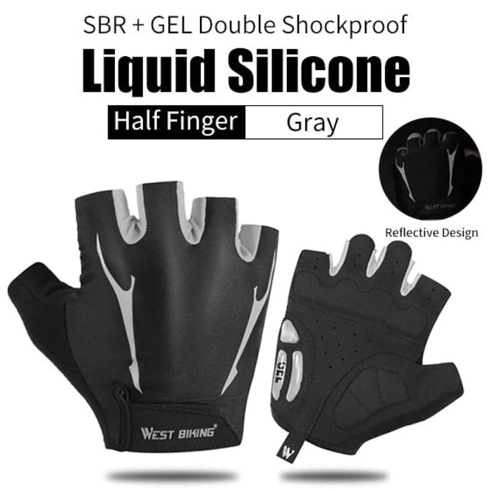 Half Finger Cycling Gloves Shockproof Wear Resistant