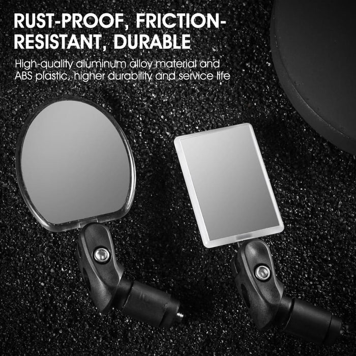 Rear View Mirror With Led Light Usb Rechargeable Bike