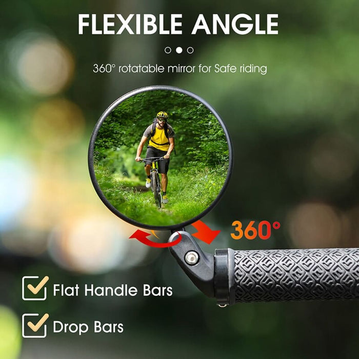 Wide Range Hd Bicycle Rearview Mirror Adjustable Handle Bar