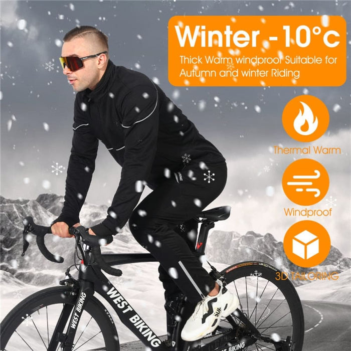 Winter Cycling Pants Warm Fleece Sport Running Windproof Mtb