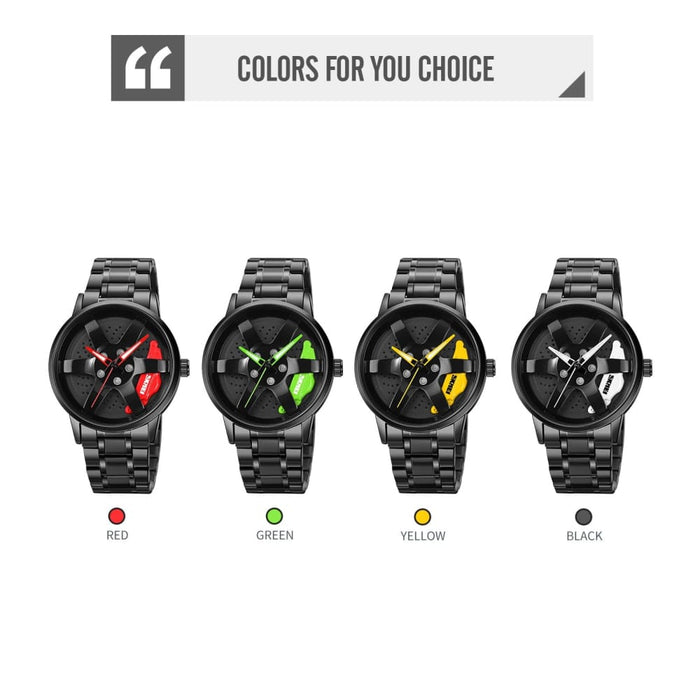 Wheel Hub Dial Design Fashion Quartz Watch New Casual