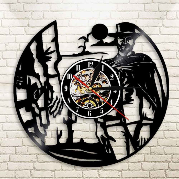 Wild West Sunset Cowboys Landscape Led Vinyl Record Wall