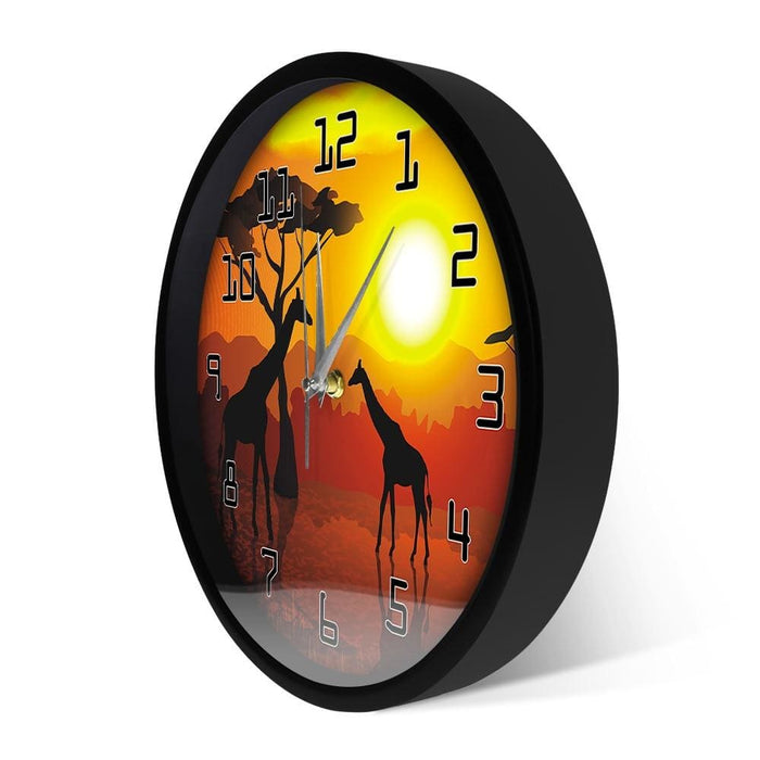 Wildlife Giraffe Wall Art Decorative Clock Serengeti African