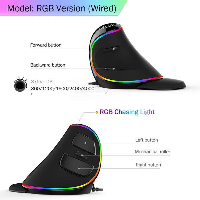 Wiredwithireless Right Hand Ergonomics 6 Buttons Vertical