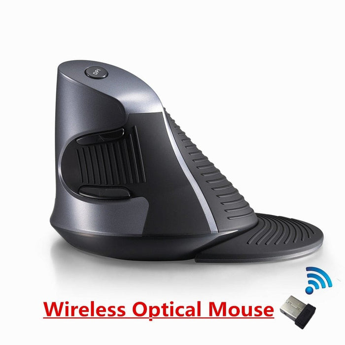 Wiredwithireless Vertical Mouse With 6 Buttons & Eubber