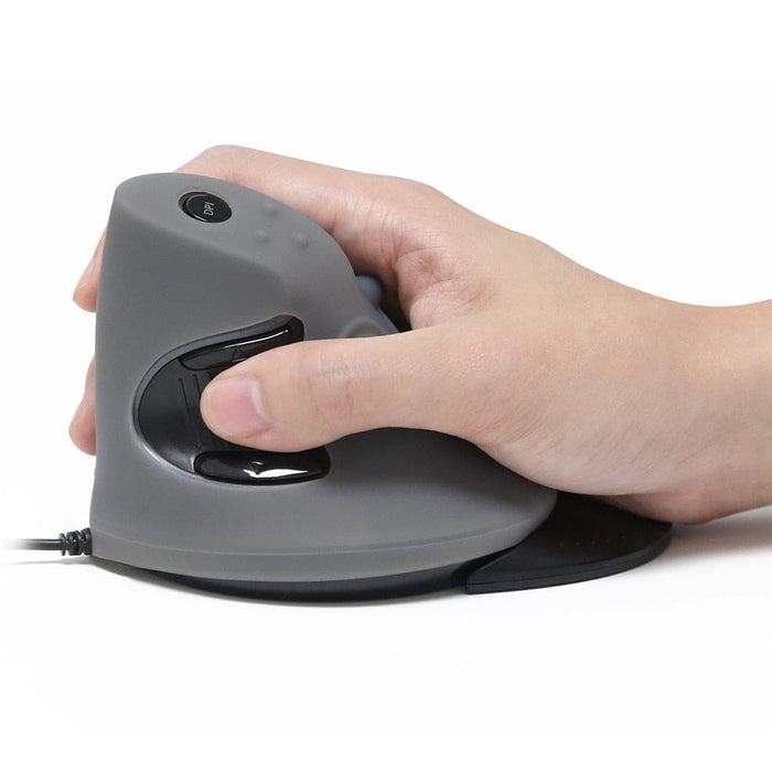 Wiredwithireless Vertical Mouse With 6 Buttons & Eubber