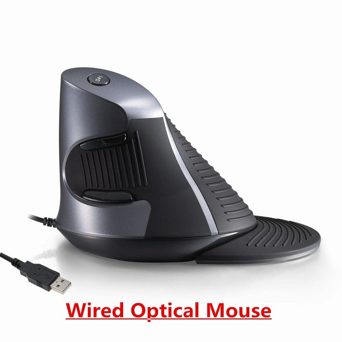 Wiredwithireless Vertical Mouse With 6 Buttons & Eubber